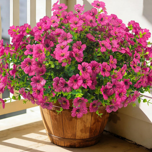 20 Bundles Artificial Flowers for Outdoors, UV Resistant Fake Plants Flowers Greenery Shrubs Plants for Decoration Outside Plants Hanging Planter Home Garden Decor (Mix(6 Color))