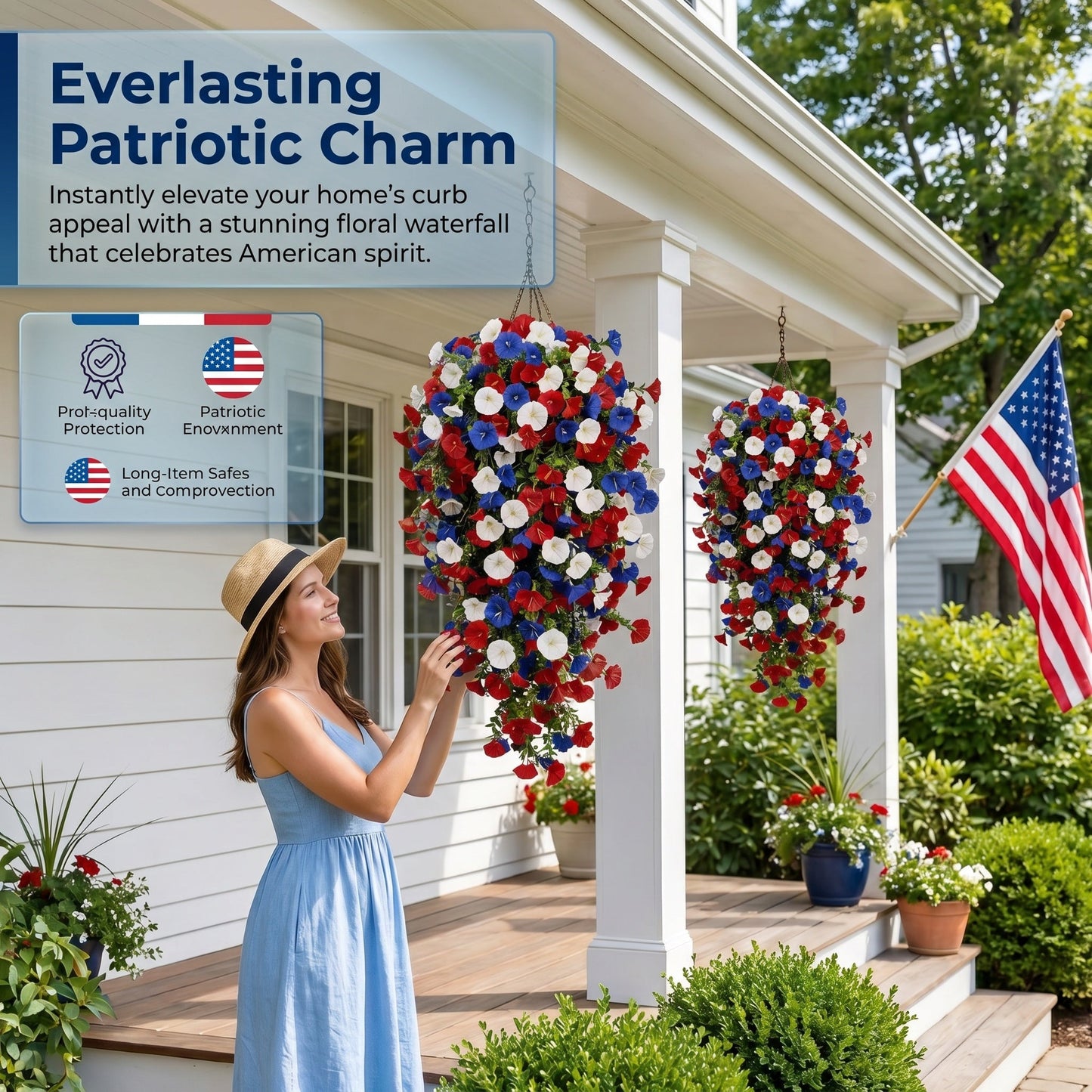 4th of July Decoration Tricolor Patriotic Artificial Flower