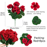 🌸 LAST DAY 70%OFF🌸 Bundles Artificial Geranium Flowers For Outdoors Geranium Flowers Outdoor Artificial Flowers UV Resistant Garden Plants Faux Flowers For Home Kitchen Table Centerpieces Patio Decor