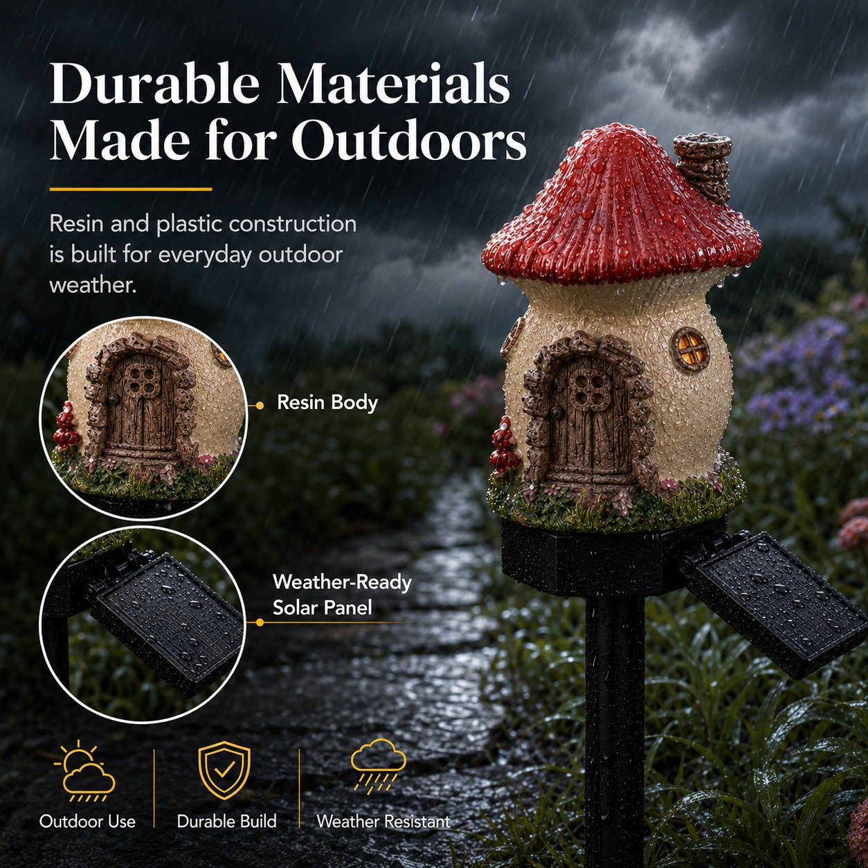 ⚡LIMITED TIME — 60% OFF💡🏡Solar Fairy-Tale Mushroom Cottage Garden Light🍄✨
