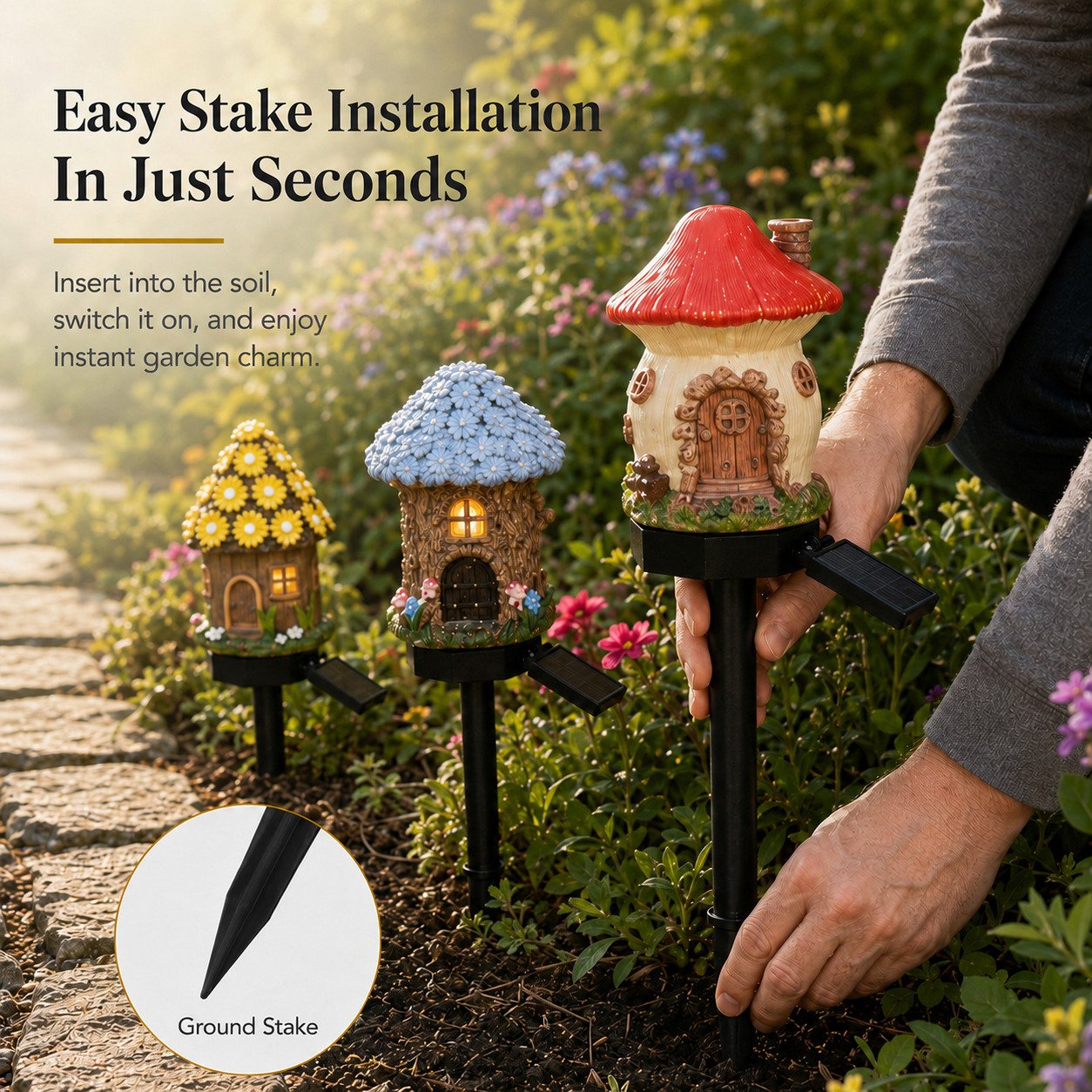 ⚡LIMITED TIME — 60% OFF💡🏡Solar Fairy-Tale Mushroom Cottage Garden Light🍄✨