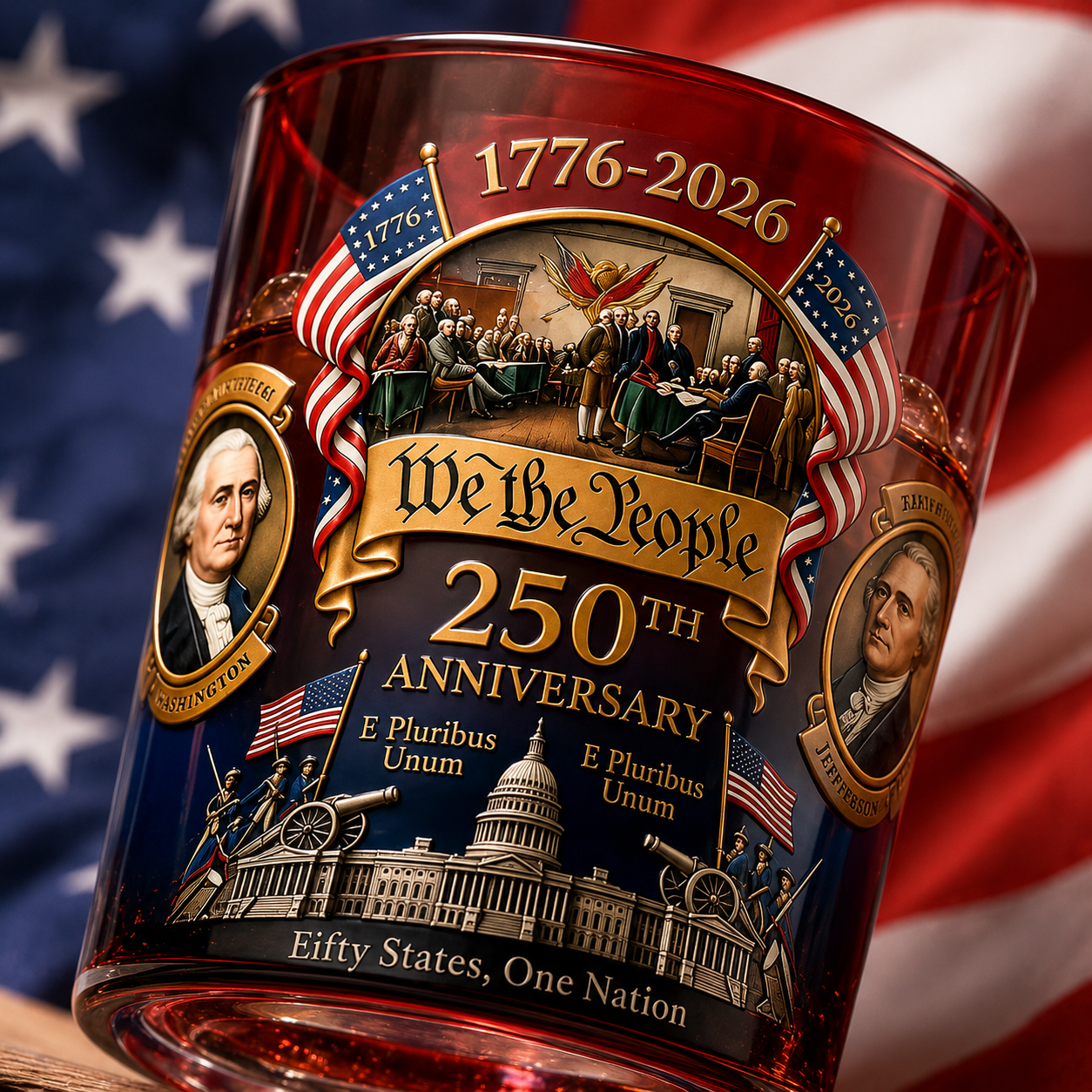 🔥LIMITED EDITION — WE THE PEOPLE 250™ WHISKEY GLASS
