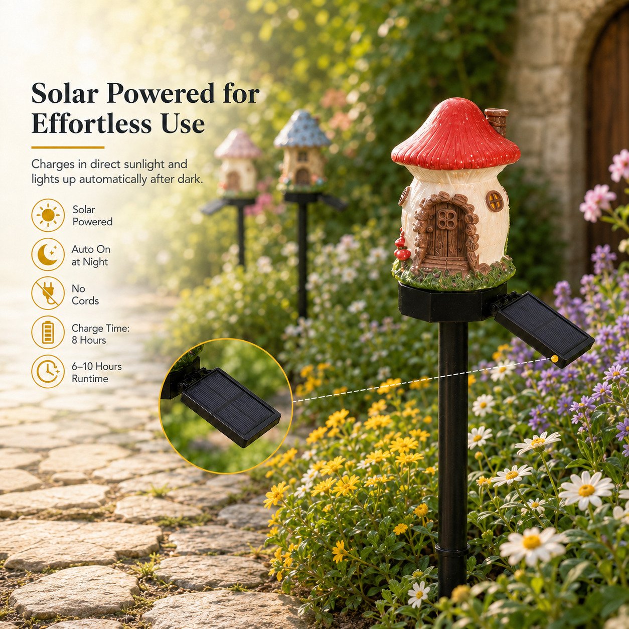 ⚡LIMITED TIME — 60% OFF💡🏡Solar Fairy-Tale Mushroom Cottage Garden Light🍄✨