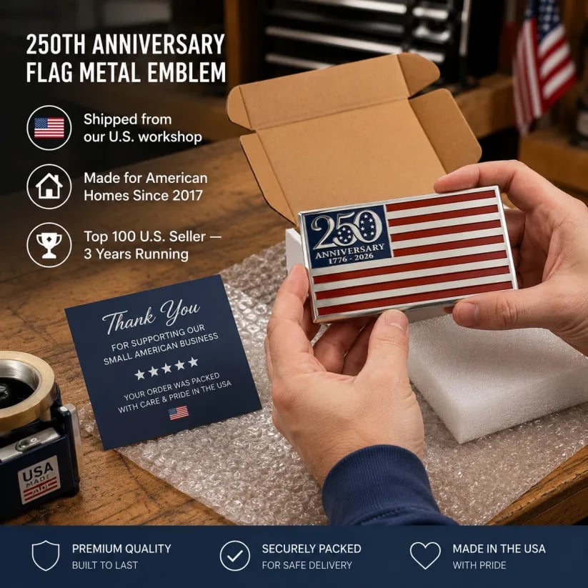 🔥Independence Day 49% OFF- 🇺🇸250th Anniversary Metal Flag Emblem Sticker