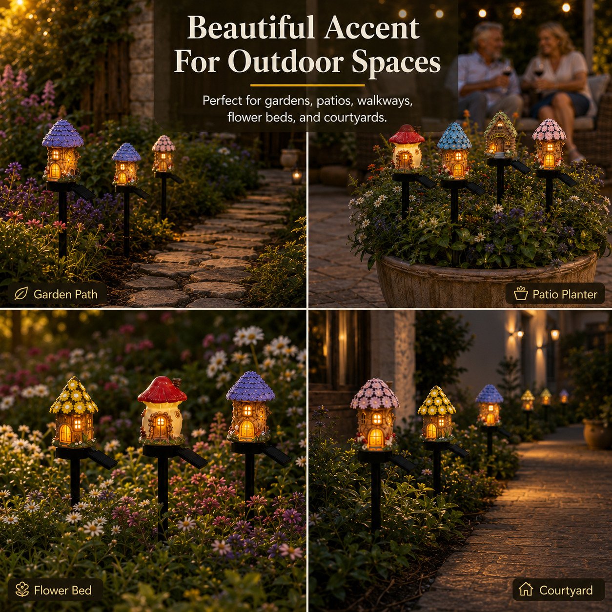 ⚡LIMITED TIME — 60% OFF💡🏡Solar Fairy-Tale Mushroom Cottage Garden Light🍄✨