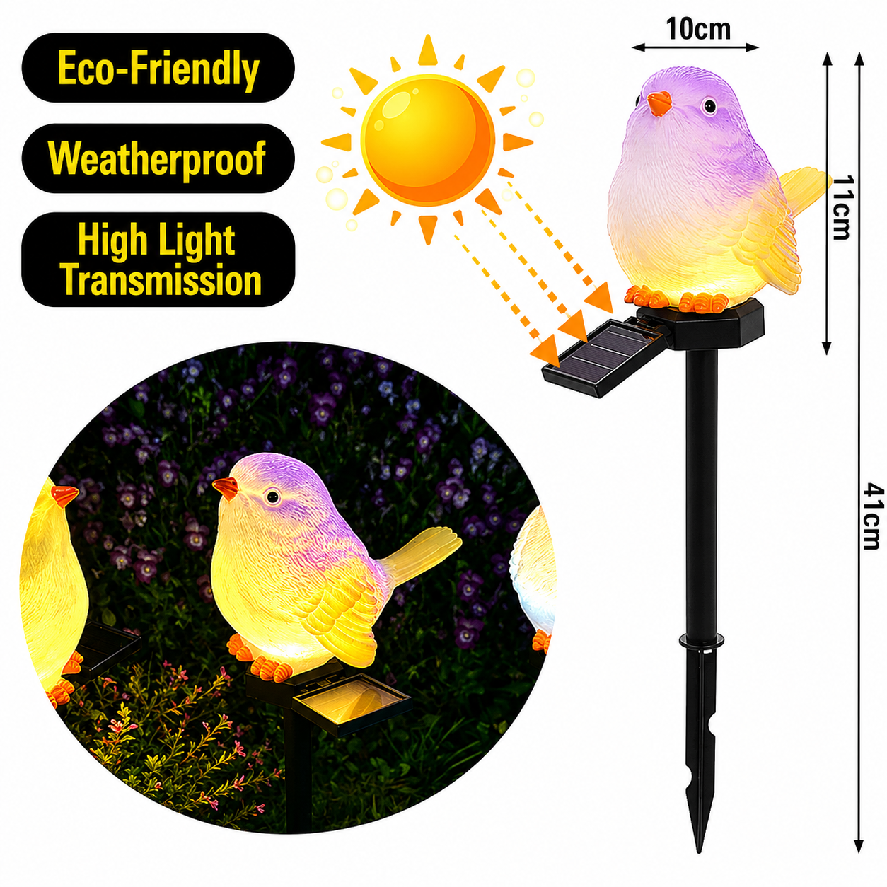 🐦 Your Garden's New Favorite Visitors - Adorable solar bird lights that glow beautifully at night and instantly add charm to any outdoor space.