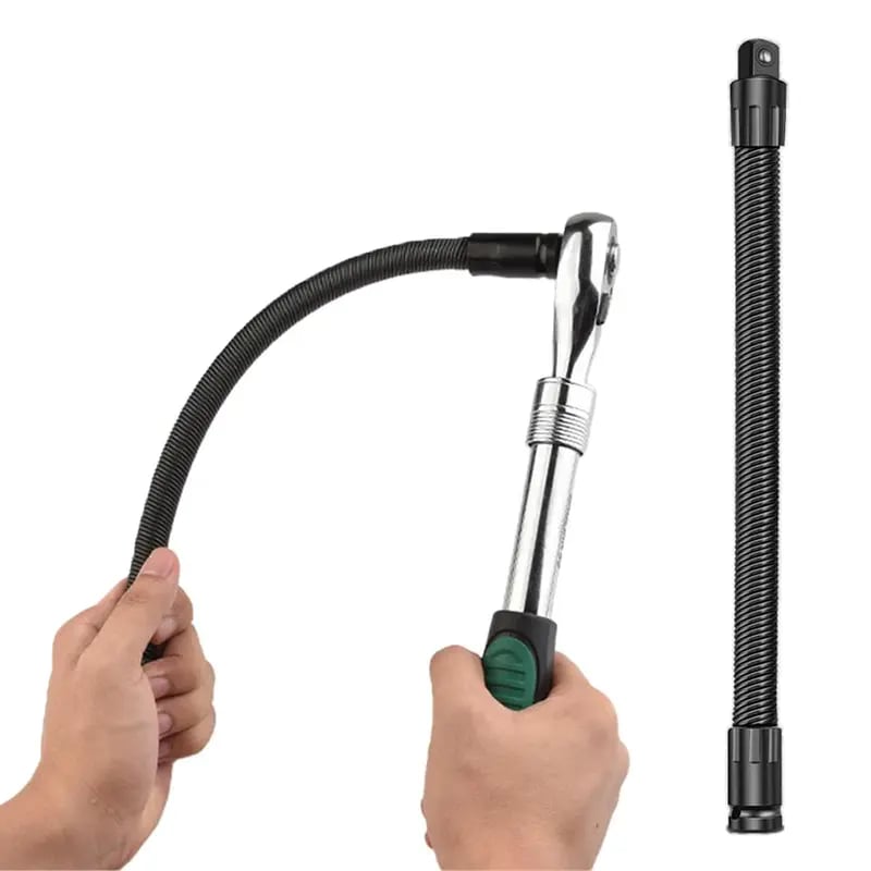 🛠️ 2026 1/2 Flexible Shaft Extension Extender Torque Socket - 🔧Bend, Twist, Conquer Tight Spaces